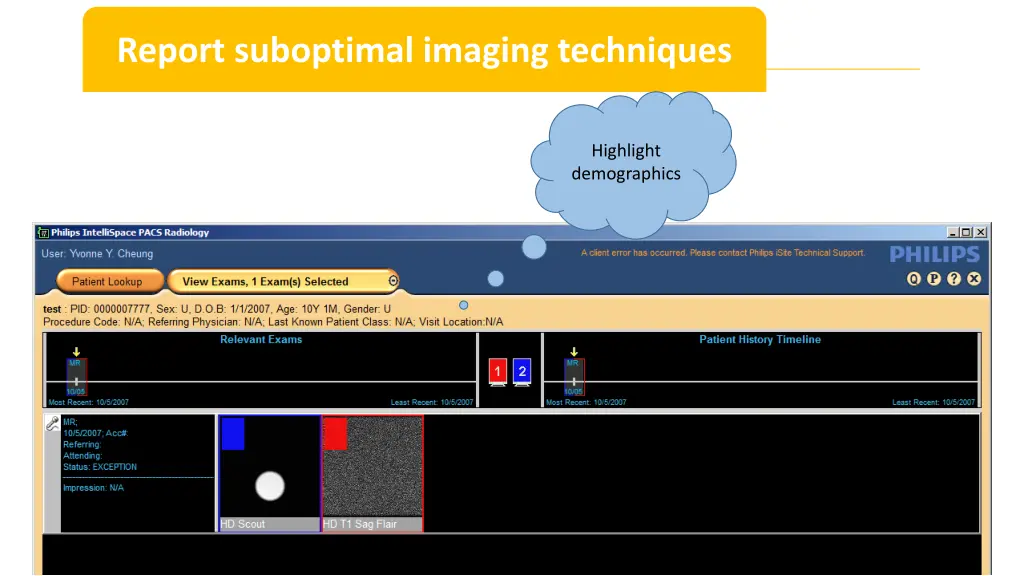 report suboptimal imaging techniques