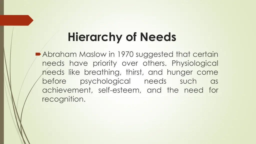 hierarchy of needs