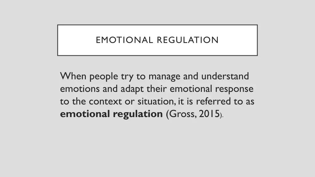 emotional regulation