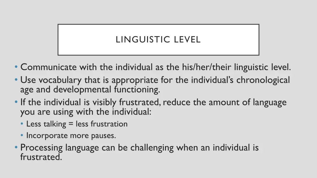 linguistic level