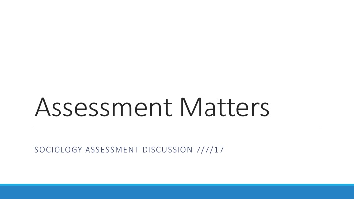 assessment matters