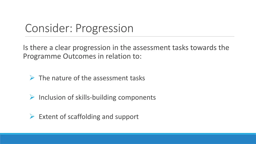 consider progression