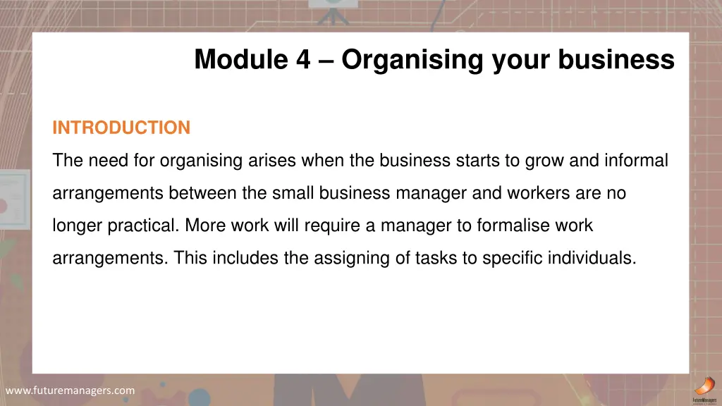 module 4 organising your business