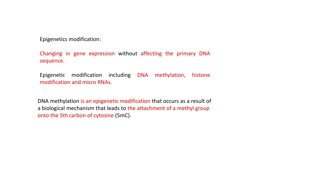 epigenetics modification 1