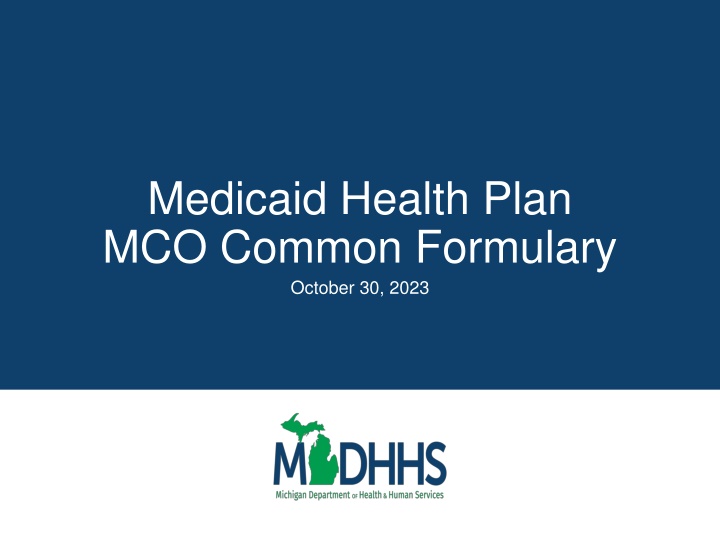 medicaid health plan mco common formulary october