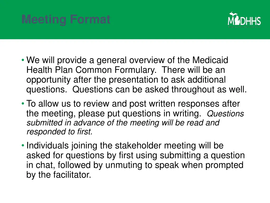 meeting format