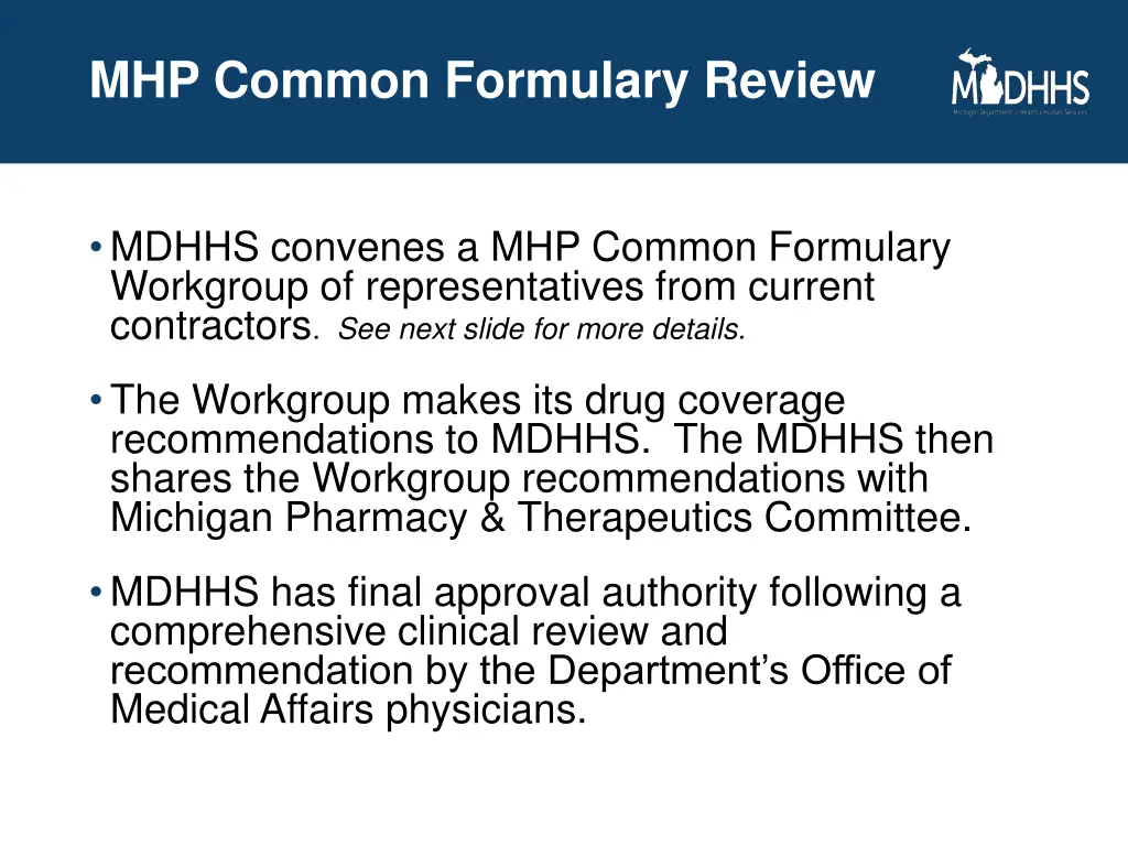 mhp common formulary review