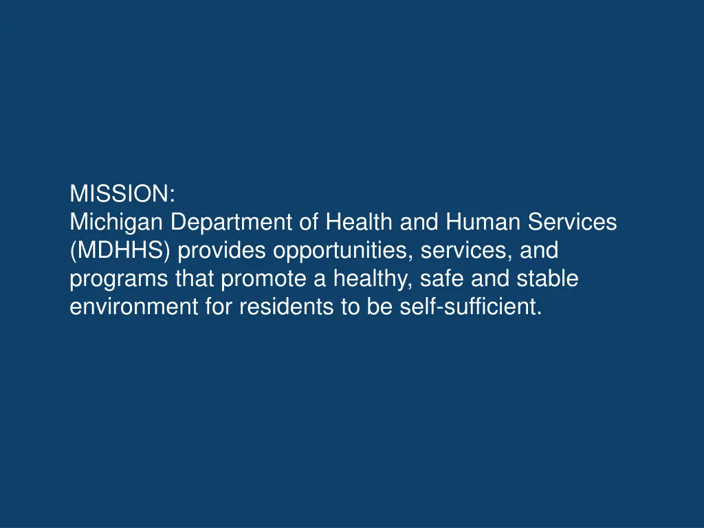 mission michigan department of health and human