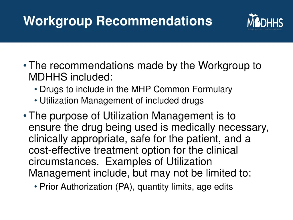 workgroup recommendations