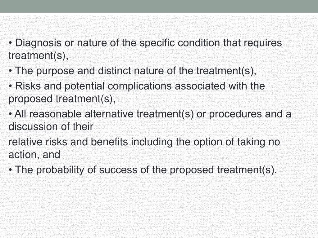 diagnosis or nature of the specific condition