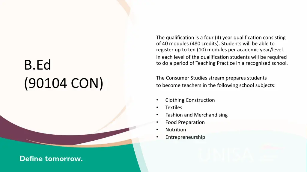 the qualification is a four 4 year qualification