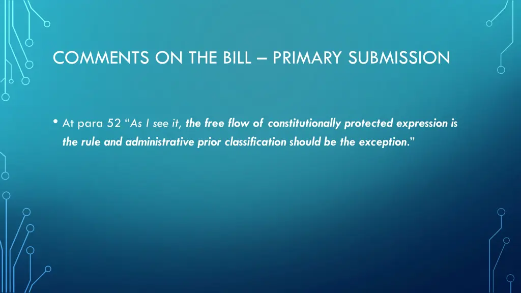 comments on the bill primary submission