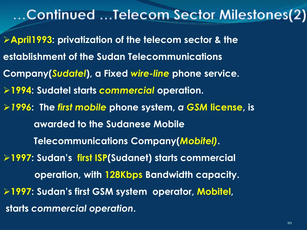 continued telecom sector milestones 2