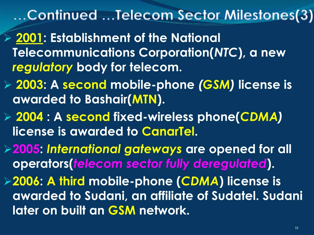 continued telecom sector milestones 3