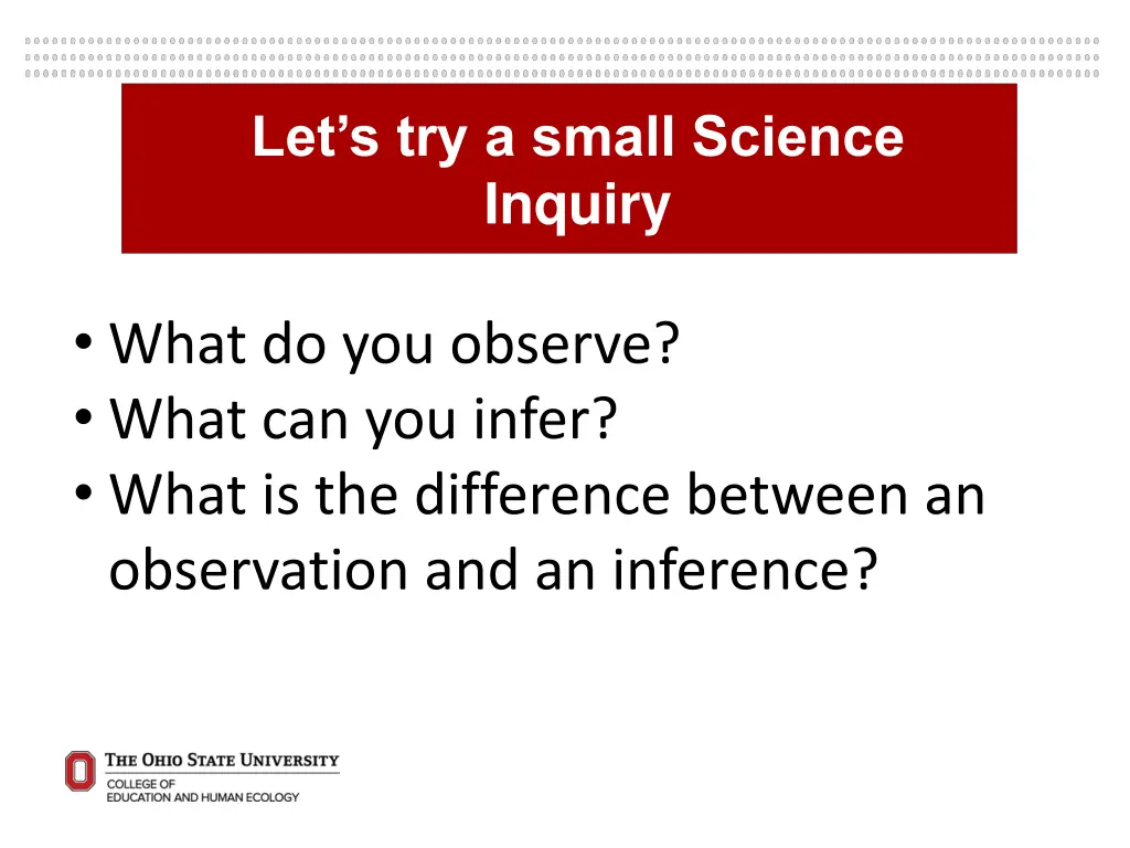 let s try a small science inquiry