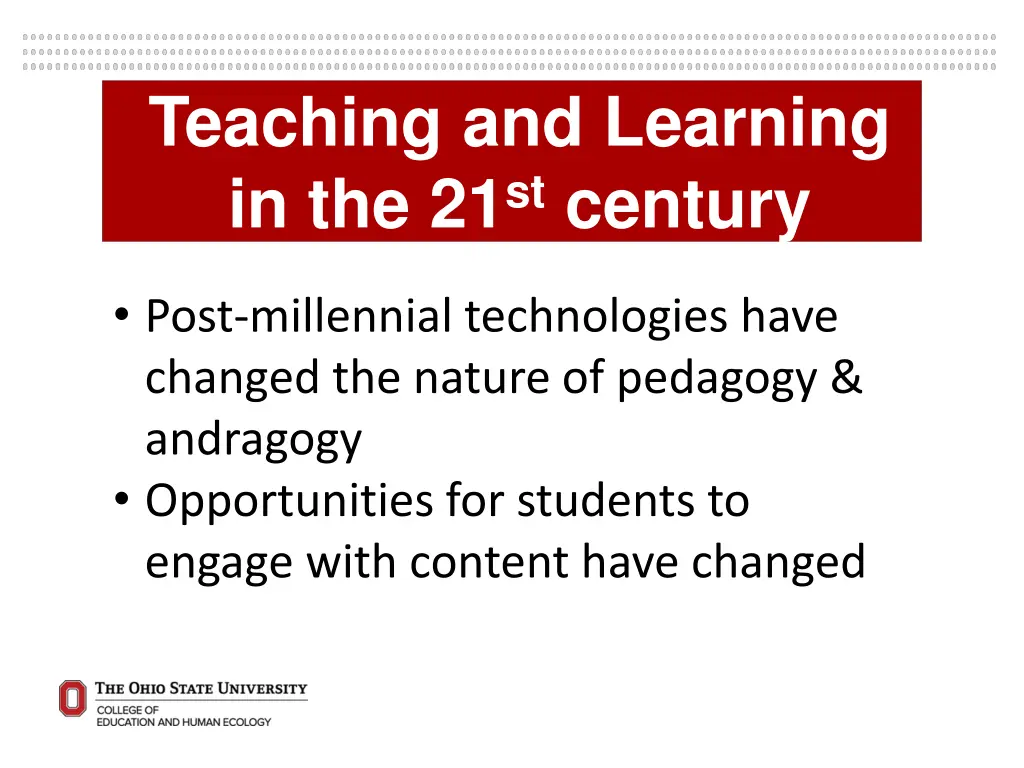 teaching and learning in the 21 st century