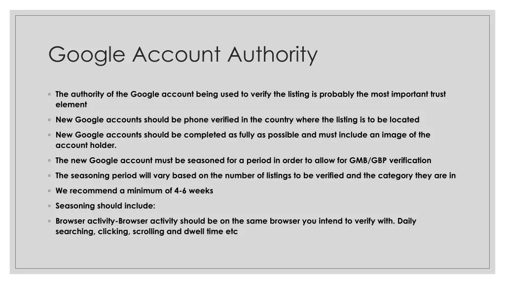 google account authority