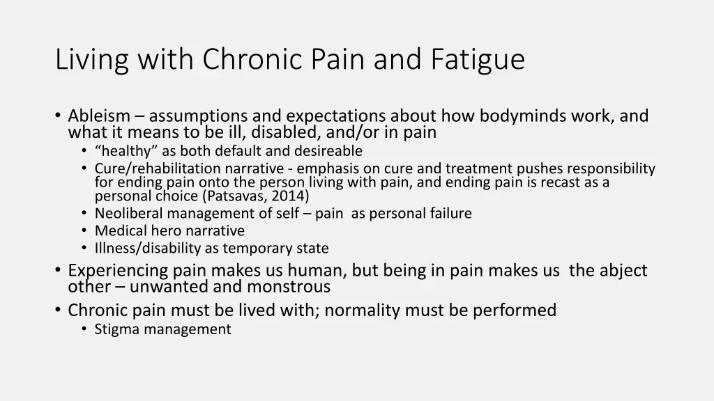 living with chronic pain and fatigue