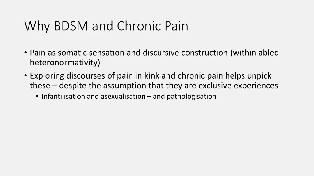 why bdsm and chronic pain