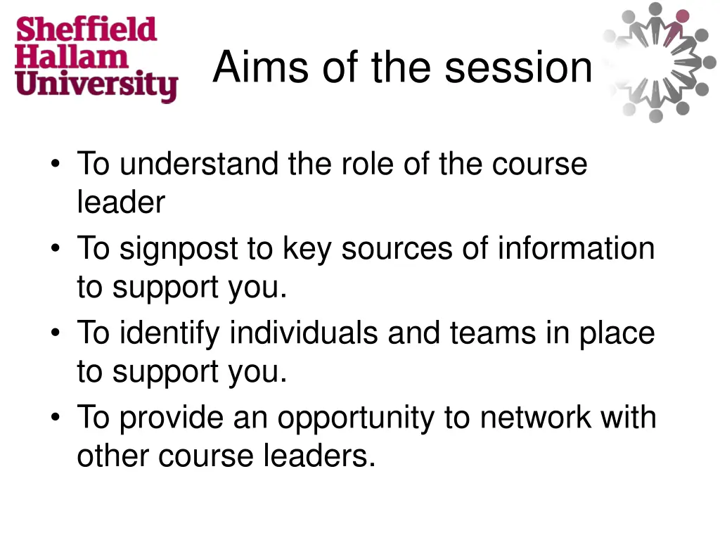 aims of the session