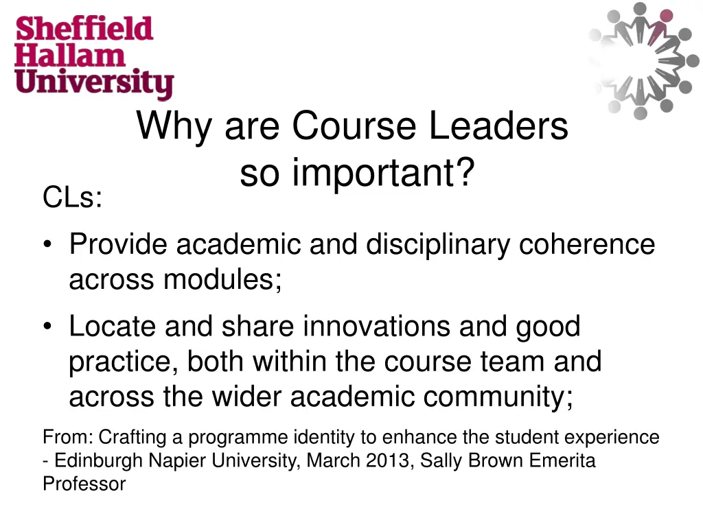 why are course leaders so important