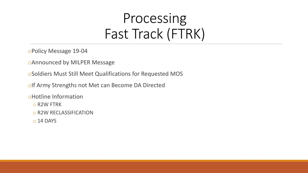 processing fast track ftrk