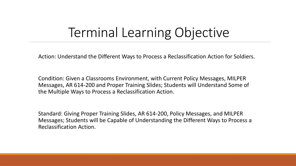 terminal learning objective