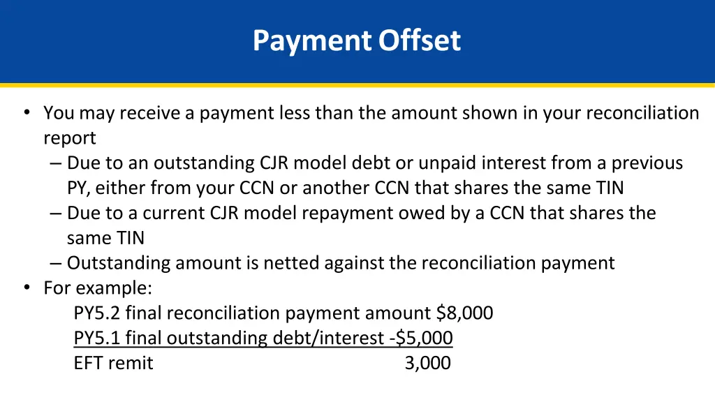 payment offset