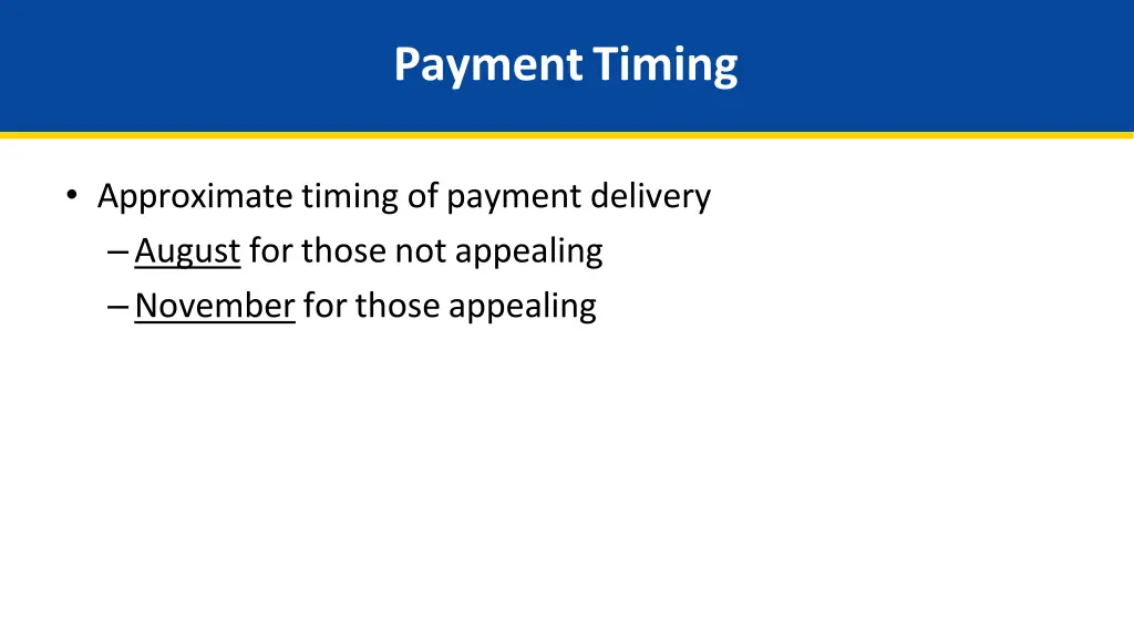 payment timing