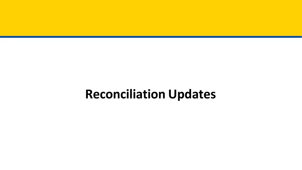 reconciliation updates