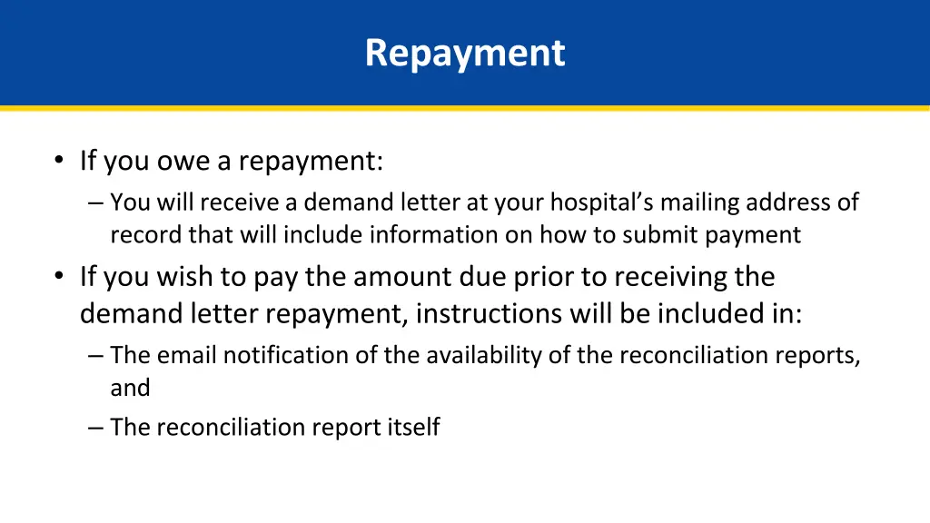 repayment