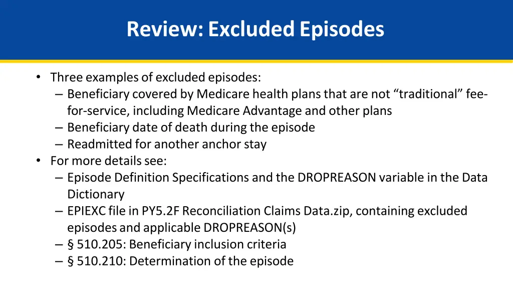 review excluded episodes