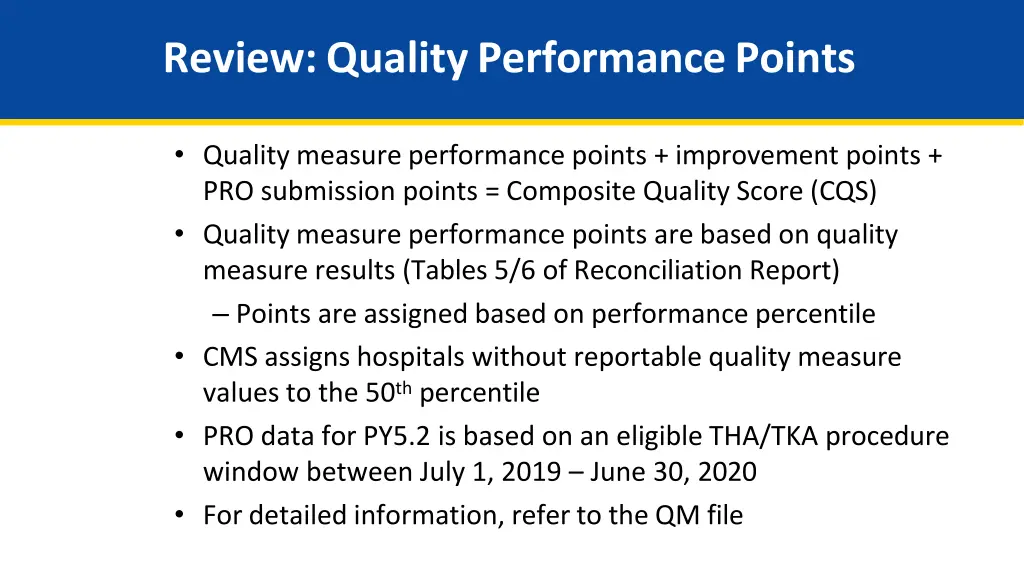 review quality performance points