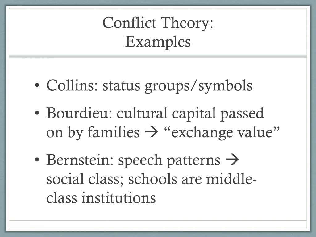 conflict theory examples