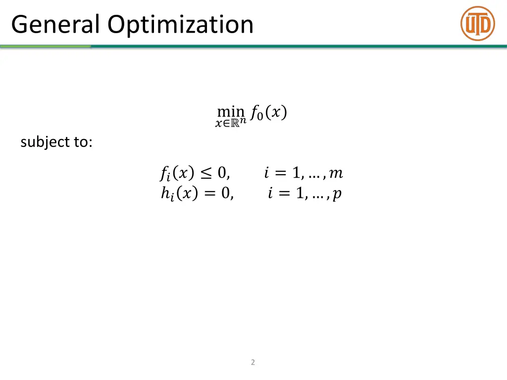 general optimization