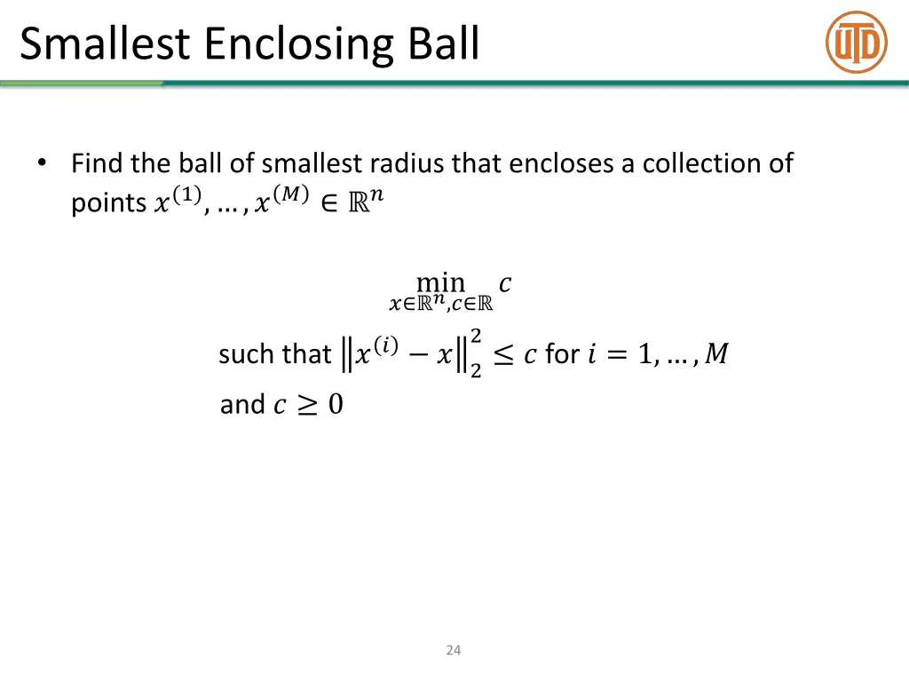 smallest enclosing ball 1