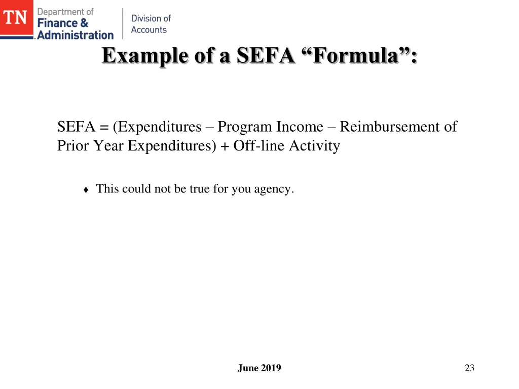 example of a sefa formula