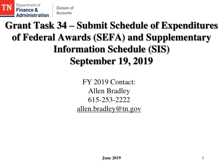 grant task 34 submit schedule of expenditures