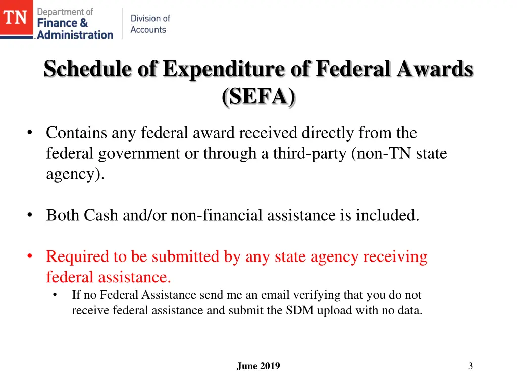 schedule of expenditure of federal awards sefa