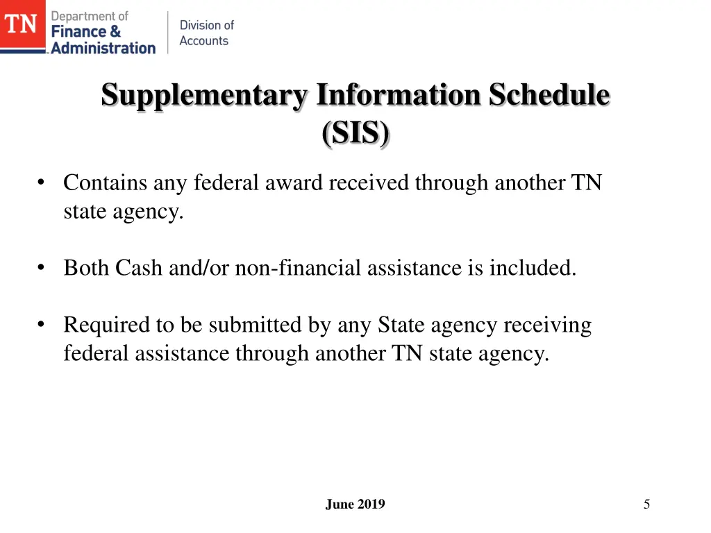 supplementary information schedule sis