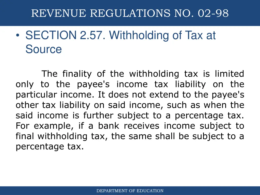 revenue regulations no 02 98 1