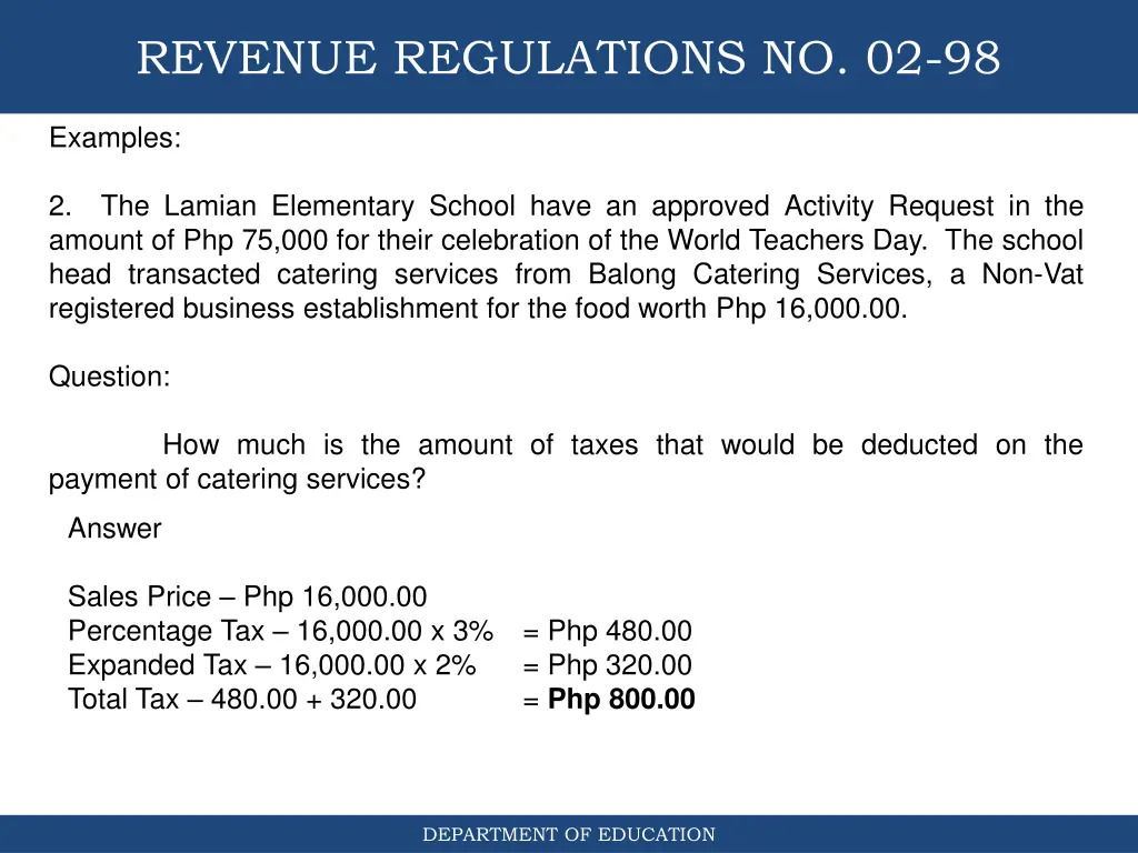 revenue regulations no 02 98 14