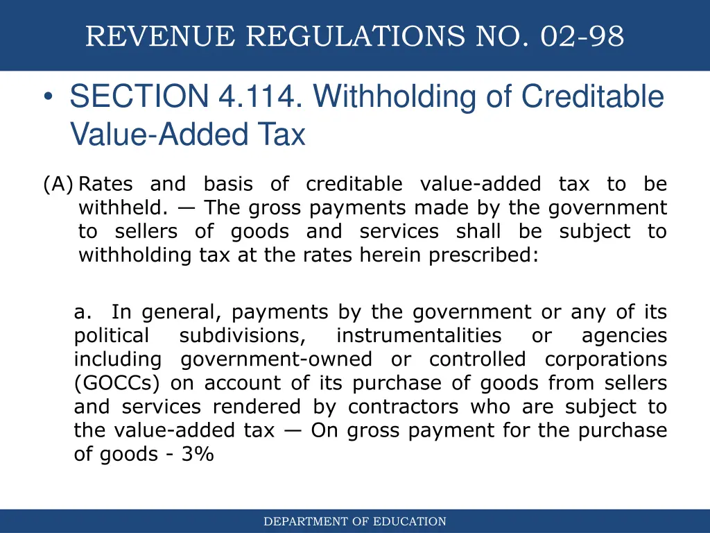 revenue regulations no 02 98 3