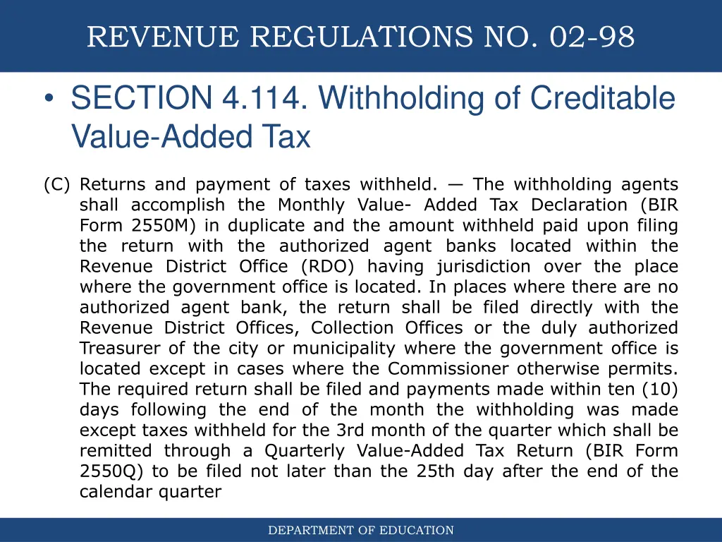 revenue regulations no 02 98 7