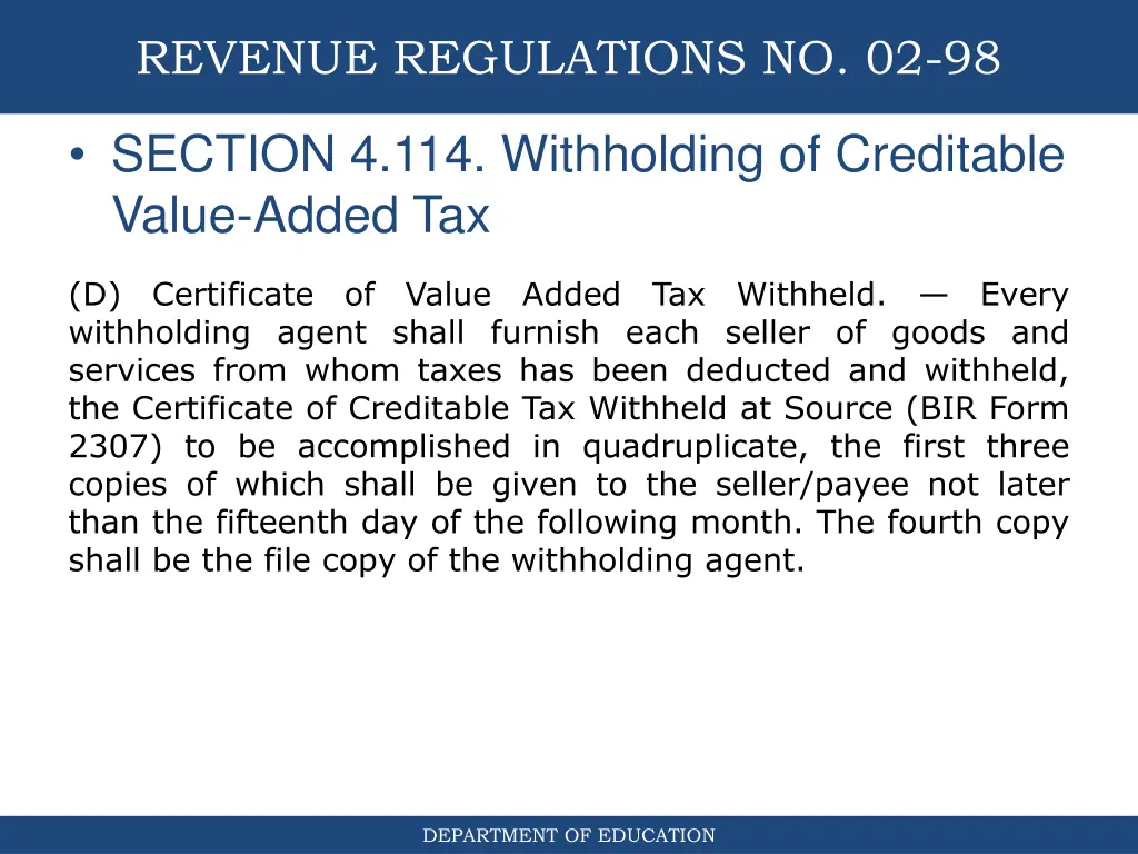 revenue regulations no 02 98 8