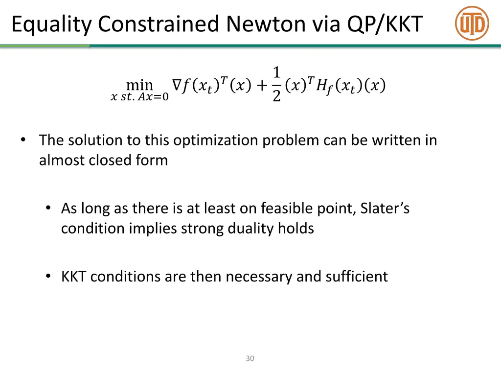 equality constrained newton via qp kkt 4