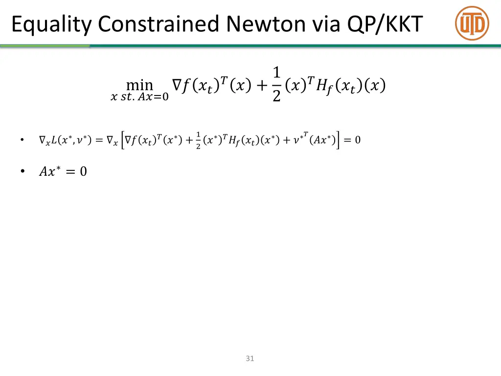 equality constrained newton via qp kkt 5