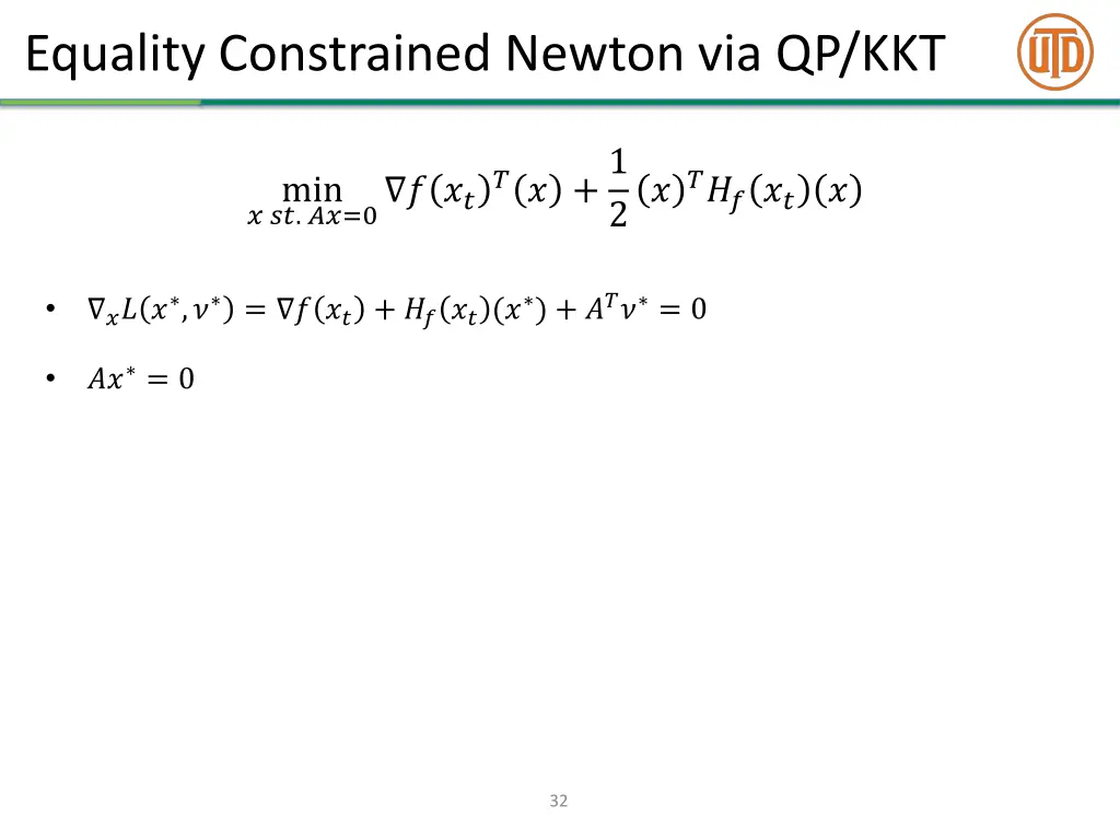 equality constrained newton via qp kkt 6