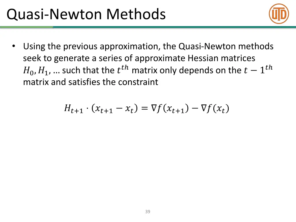 quasi newton methods