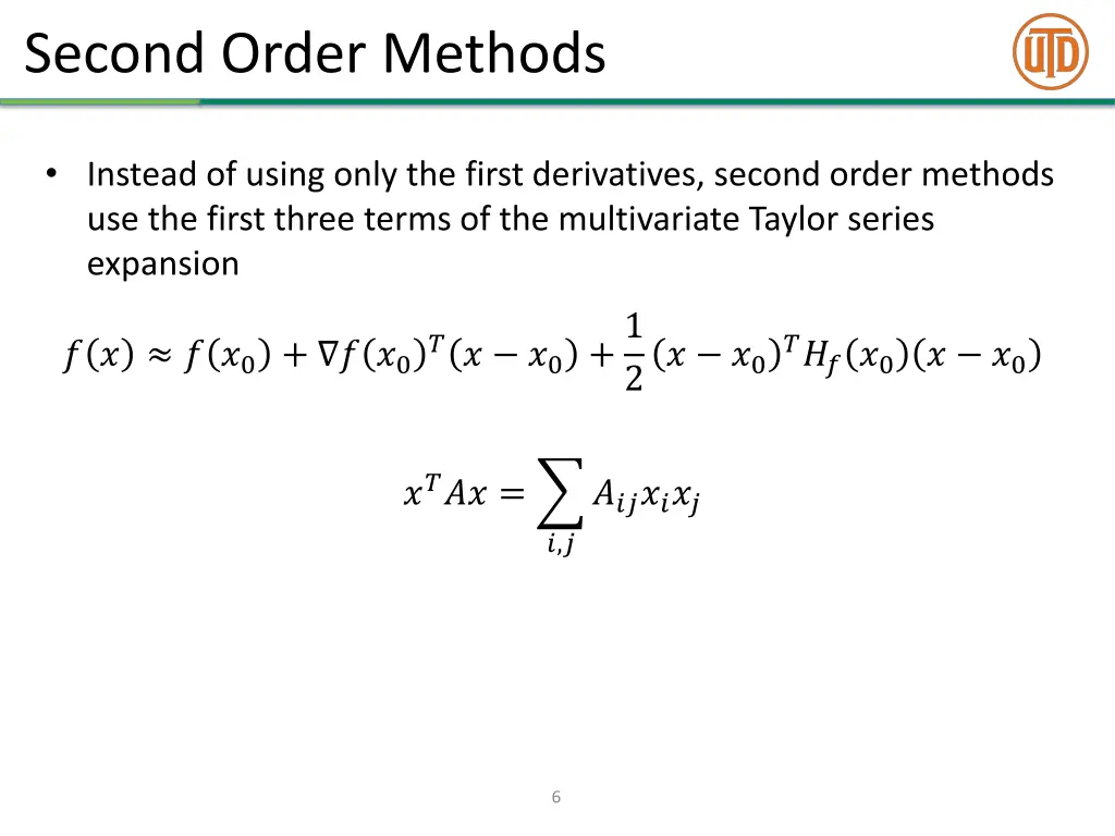 second order methods 2